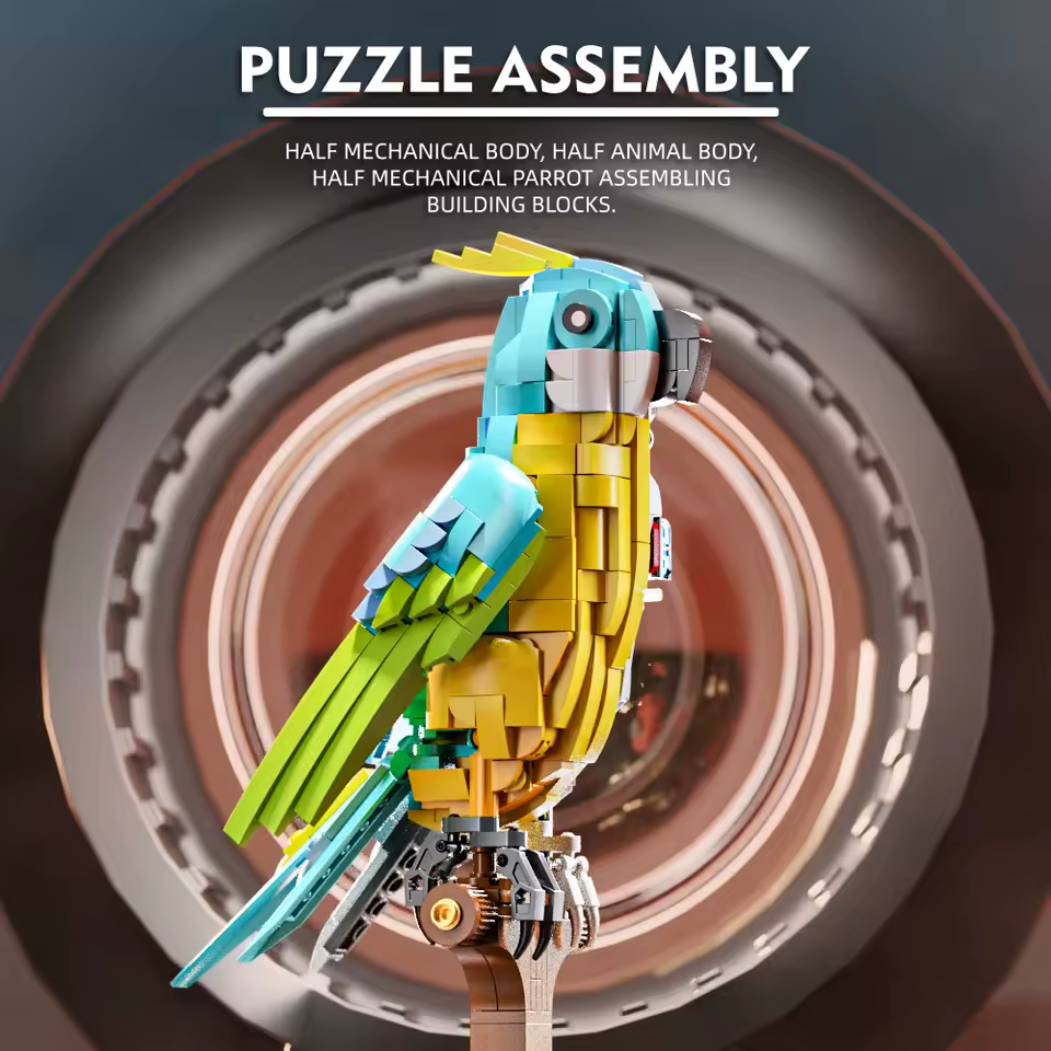 Buildable Mecha Parrot Brick Kit