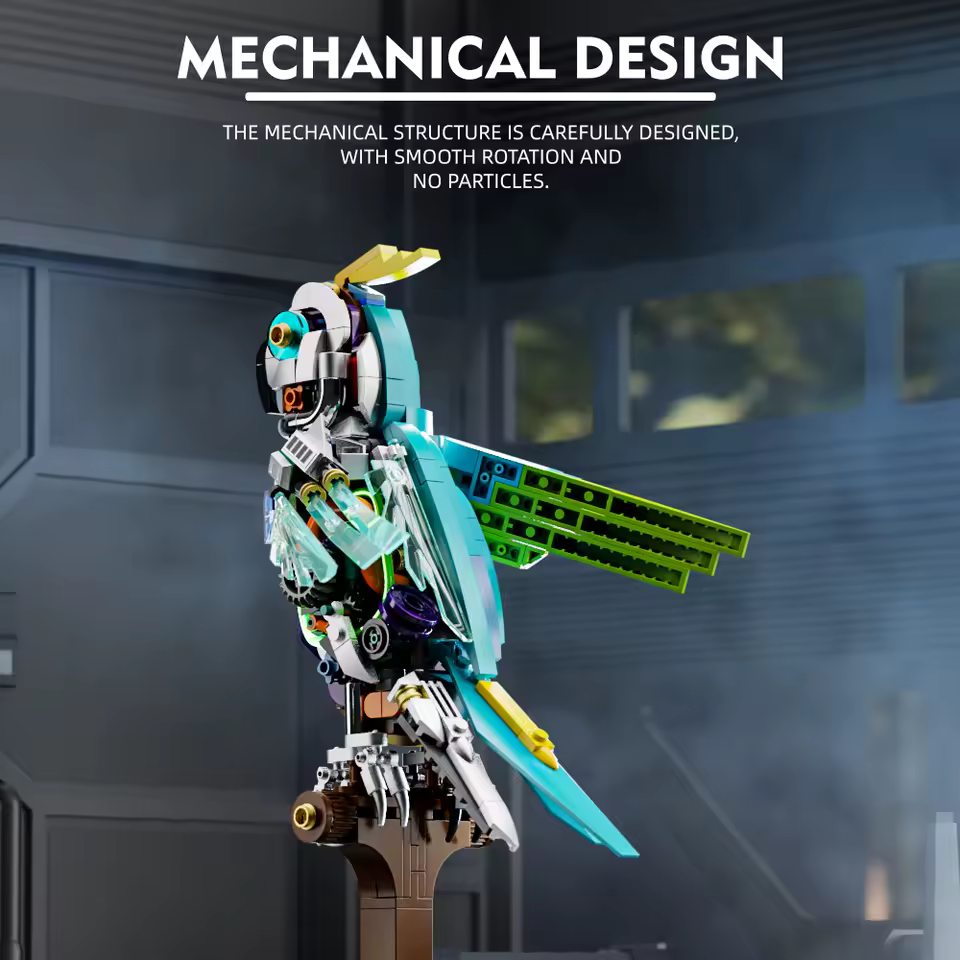 Buildable Mecha Parrot Brick Kit