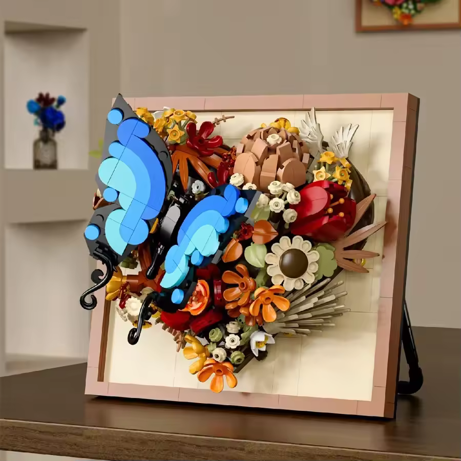 Buildable Bricks - Heart Blossoms Picture Frame