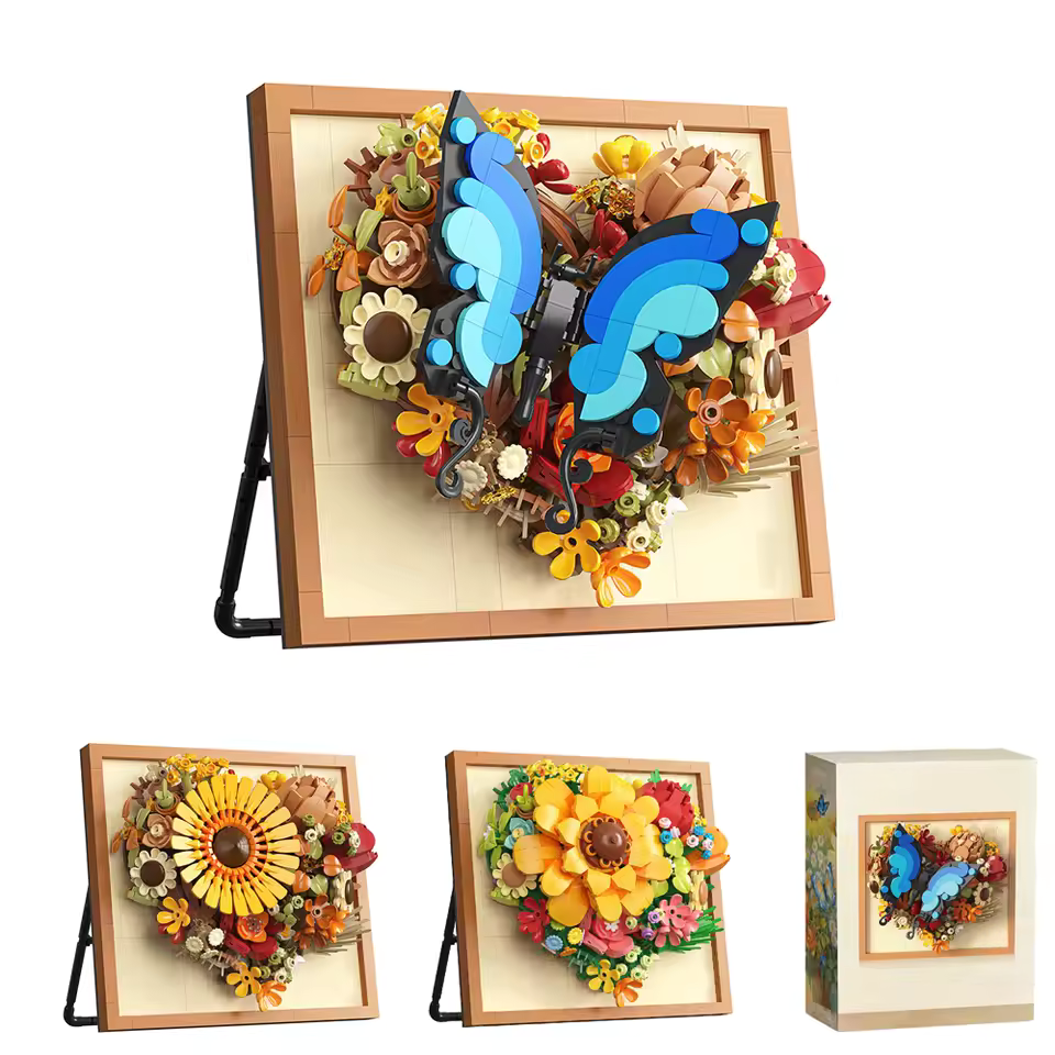 Buildable Bricks - Heart Blossoms Picture Frame