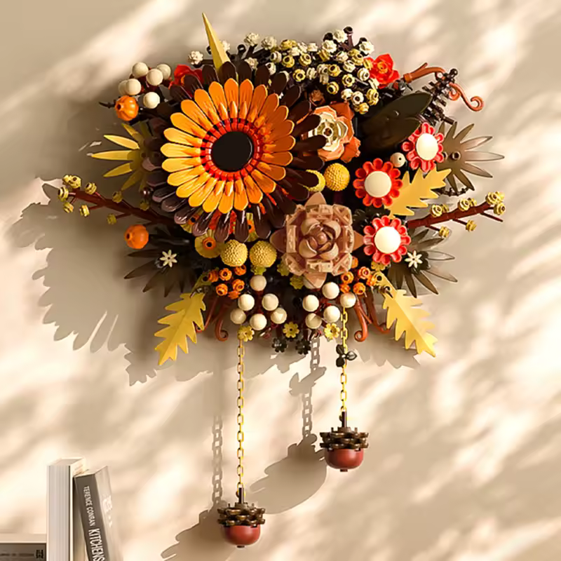Buildable Bricks Floral Wall Art