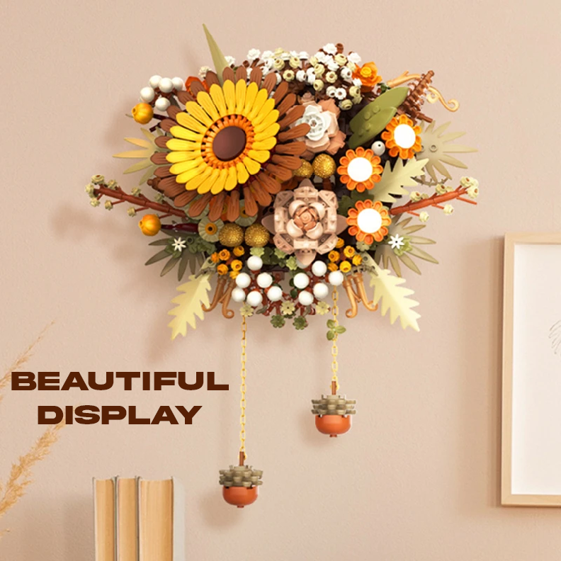 Buildable Bricks Floral Wall Art