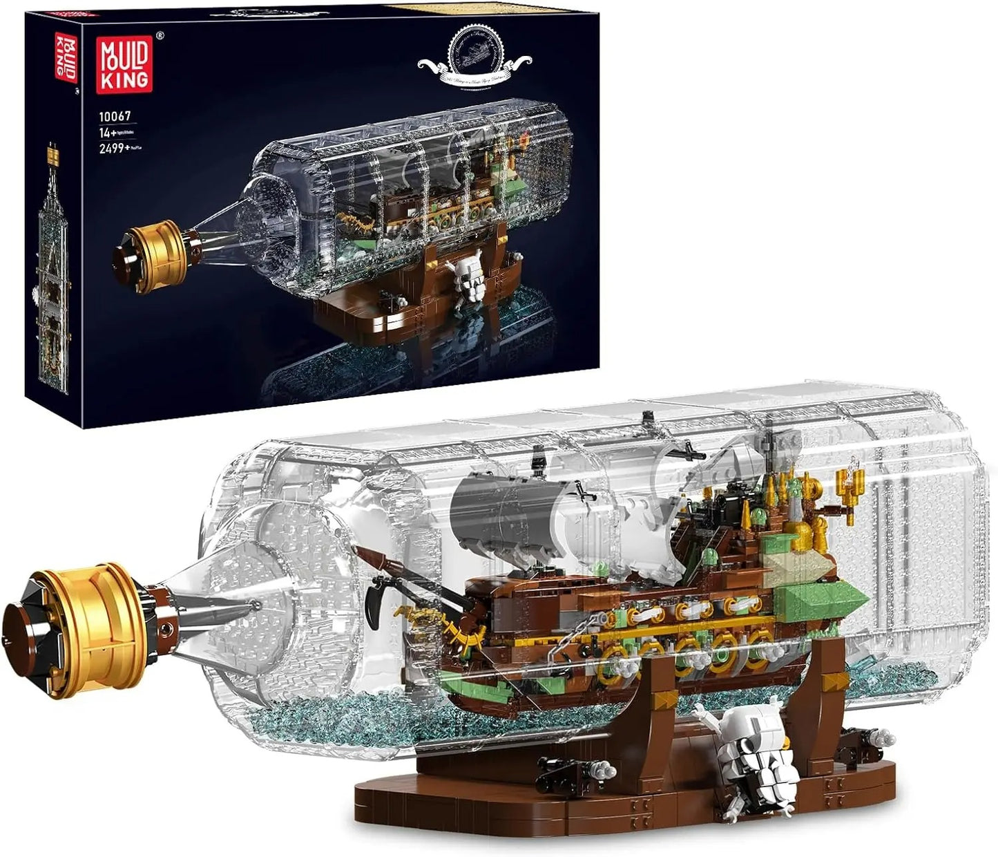 Buildable Ship in a Bottle Brick Kit