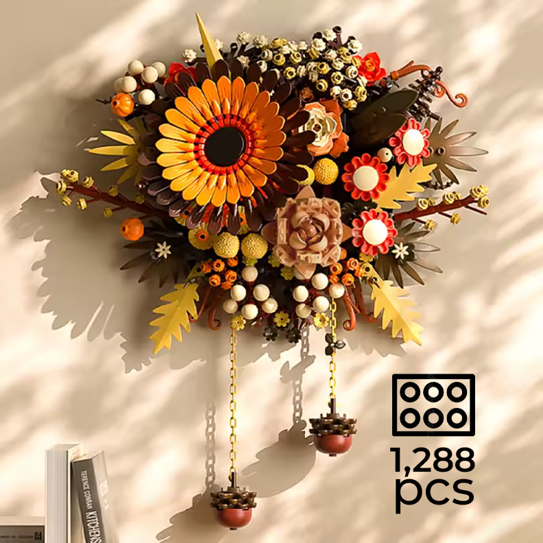 Buildable Bricks Floral Wall Art