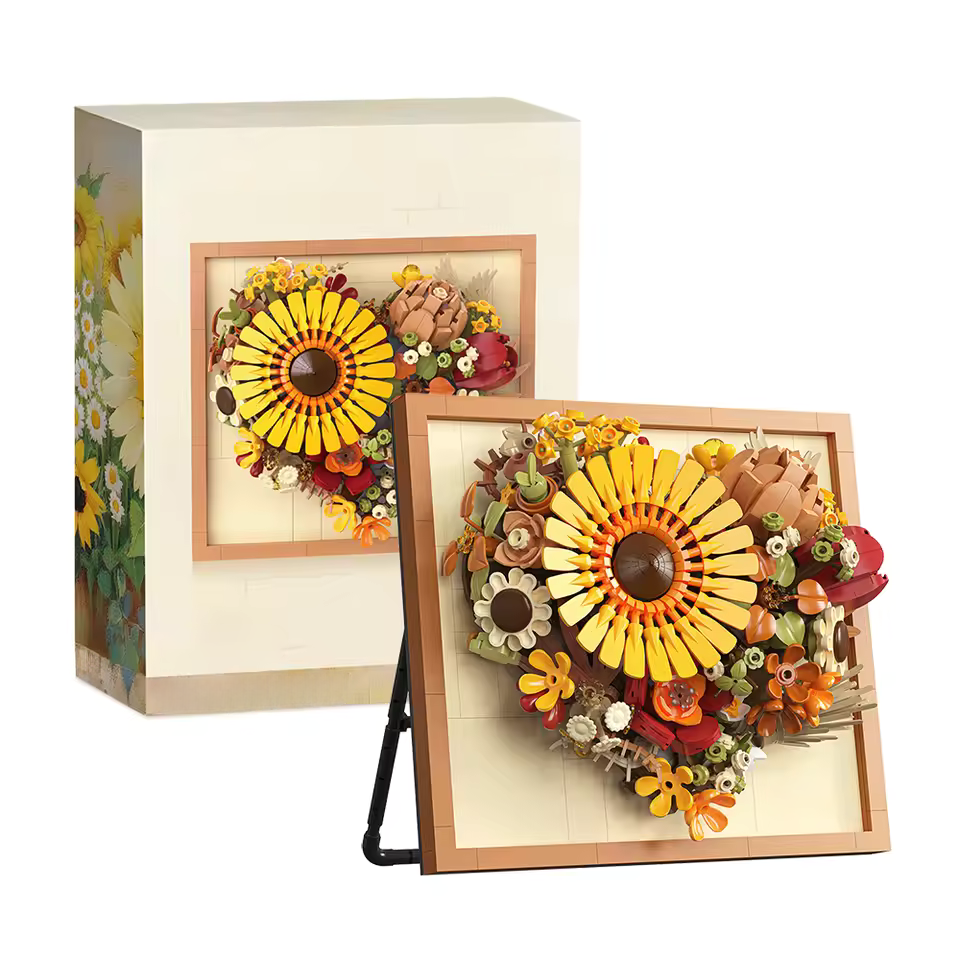 Buildable Bricks - Heart Blossoms Picture Frame