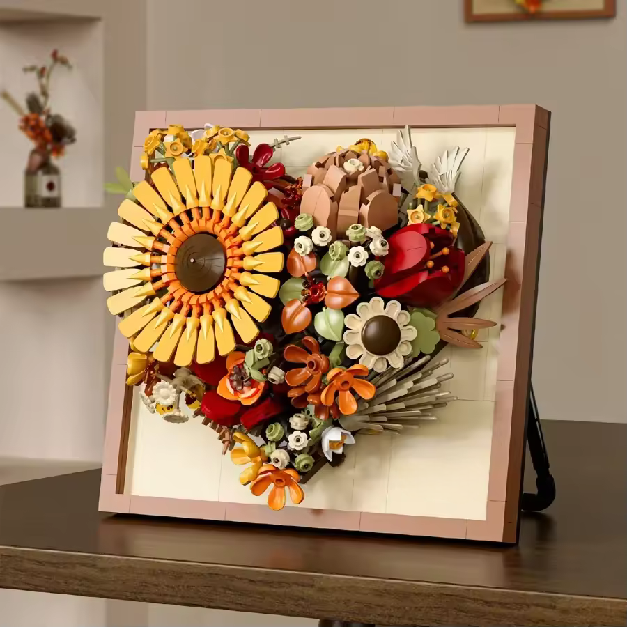 Buildable Bricks - Heart Blossoms Picture Frame
