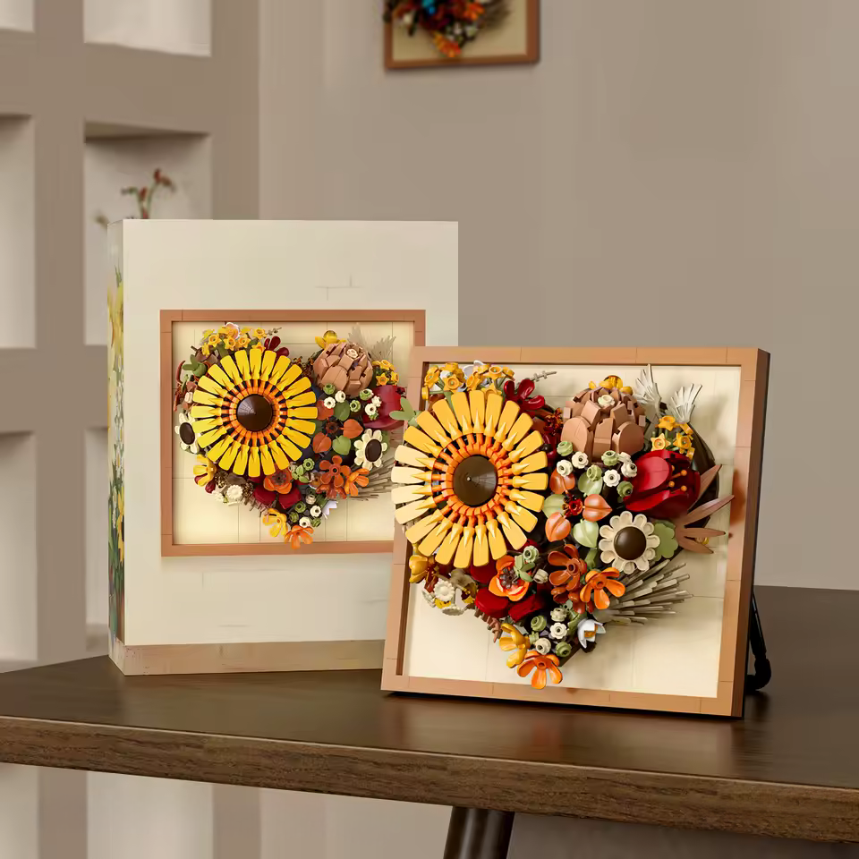 Buildable Bricks - Heart Blossoms Picture Frame