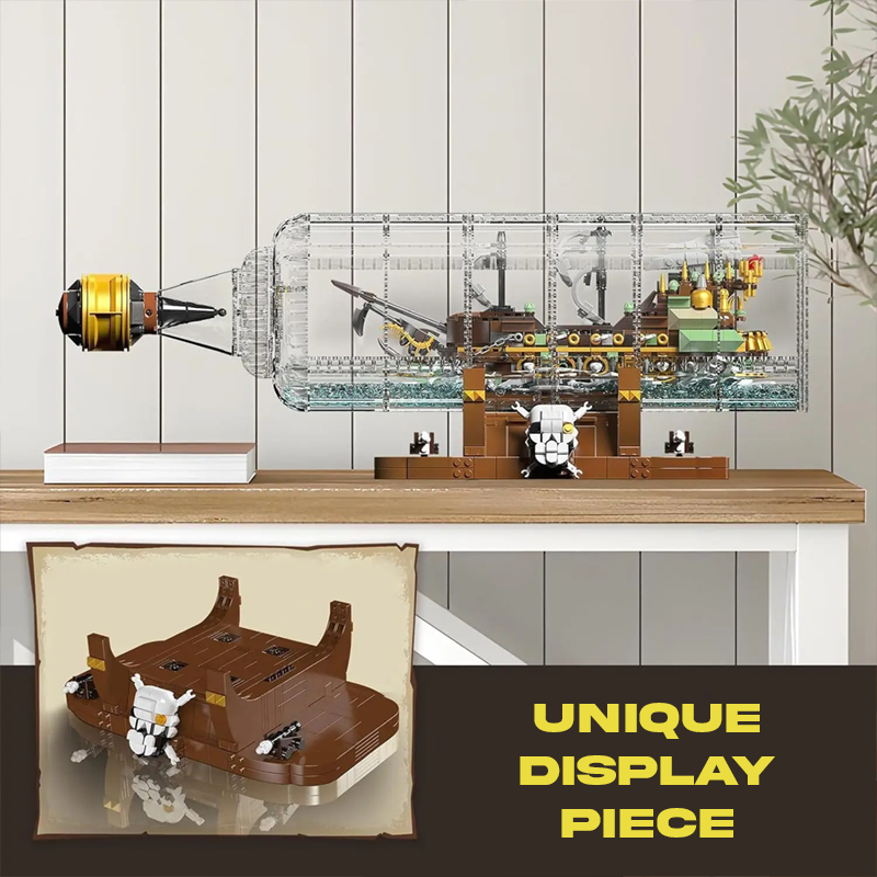 Buildable Ship in a Bottle Brick Kit