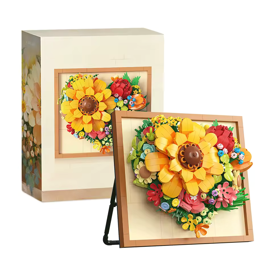 Buildable Bricks - Heart Blossoms Picture Frame