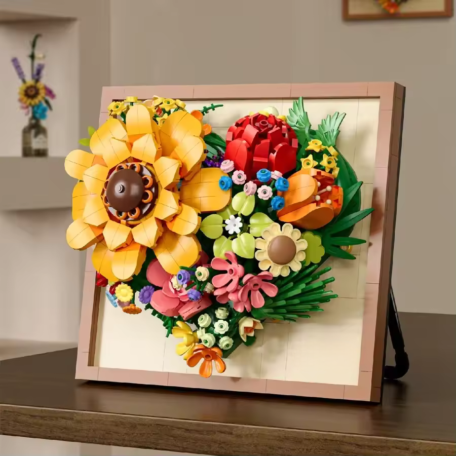Buildable Bricks - Heart Blossoms Picture Frame