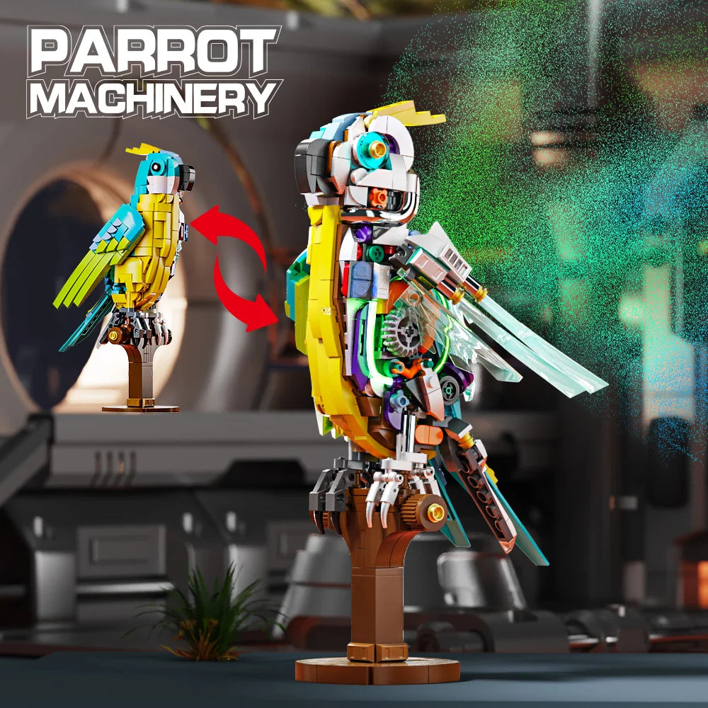 Buildable Mecha Parrot Brick Kit