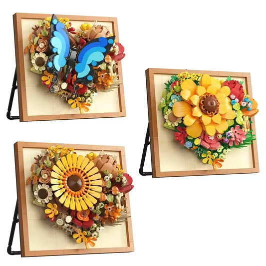 Buildable Bricks - Heart Blossoms Picture Frame