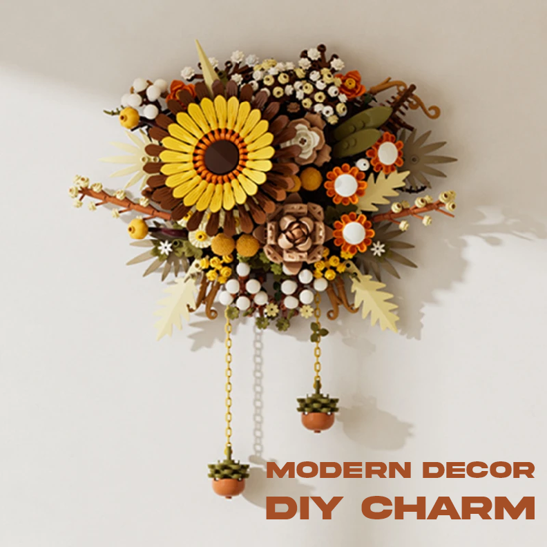 Buildable Bricks Floral Wall Art