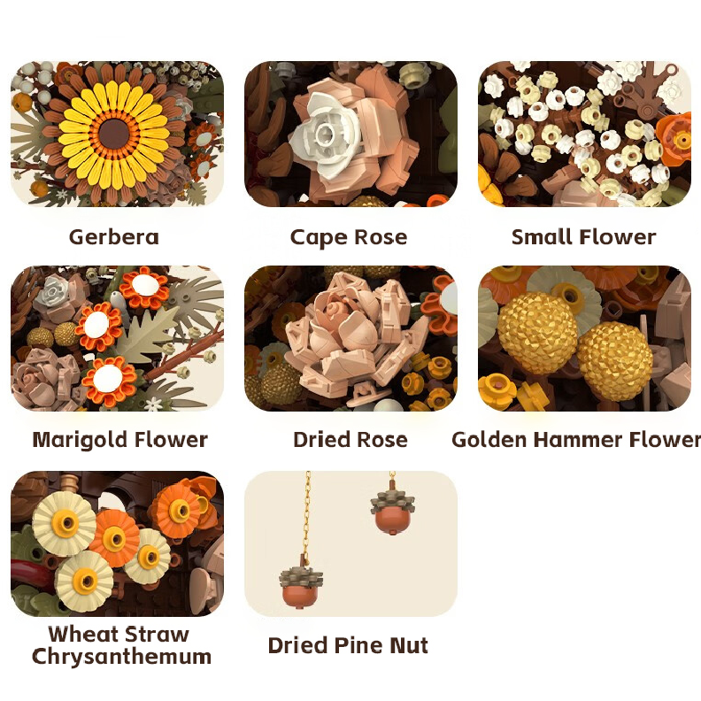 Buildable Bricks Floral Wall Art