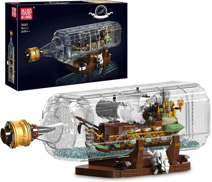 Buildable Ship in a Bottle Brick Kit