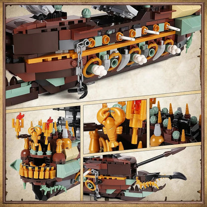 Buildable Ship in a Bottle Brick Kit