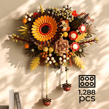 Buildable Bricks Floral Wall Art